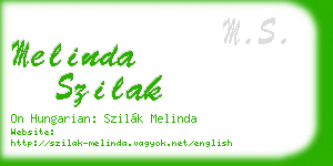 melinda szilak business card
